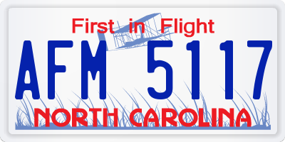 NC license plate AFM5117