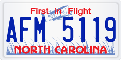 NC license plate AFM5119