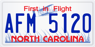 NC license plate AFM5120