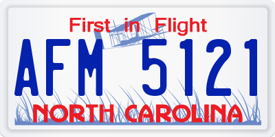 NC license plate AFM5121