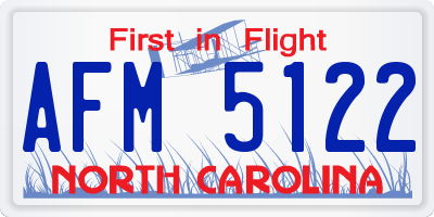 NC license plate AFM5122