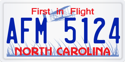 NC license plate AFM5124