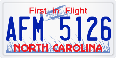 NC license plate AFM5126