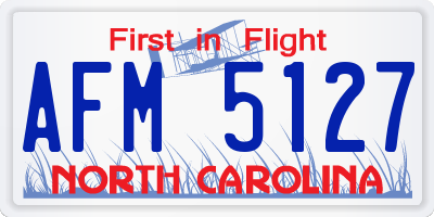 NC license plate AFM5127