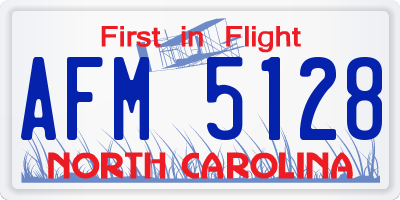 NC license plate AFM5128