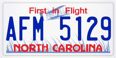 NC license plate AFM5129