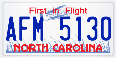 NC license plate AFM5130