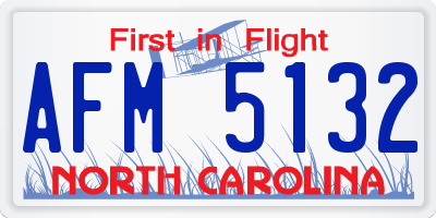 NC license plate AFM5132