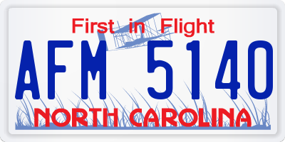 NC license plate AFM5140