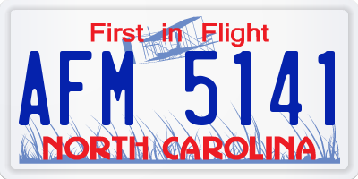 NC license plate AFM5141