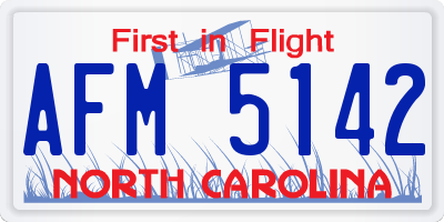 NC license plate AFM5142