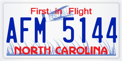 NC license plate AFM5144