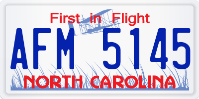 NC license plate AFM5145