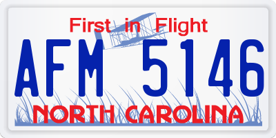 NC license plate AFM5146
