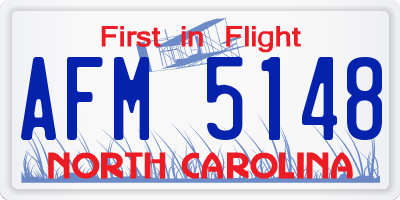 NC license plate AFM5148