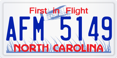 NC license plate AFM5149
