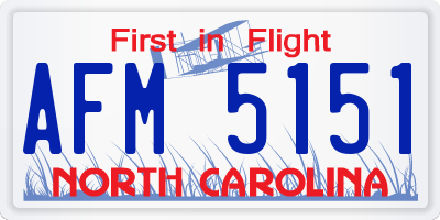 NC license plate AFM5151