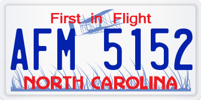 NC license plate AFM5152