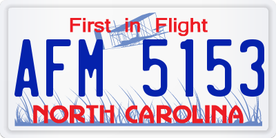 NC license plate AFM5153