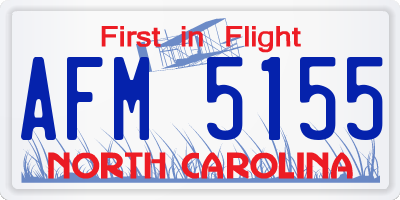 NC license plate AFM5155