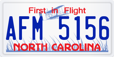 NC license plate AFM5156