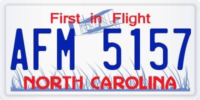 NC license plate AFM5157