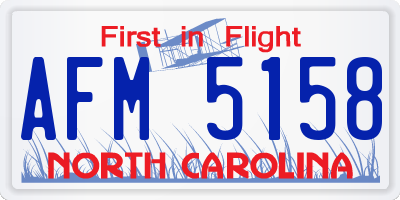 NC license plate AFM5158
