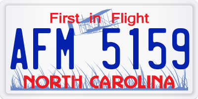 NC license plate AFM5159