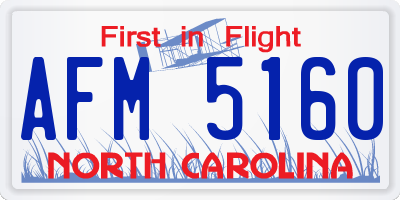 NC license plate AFM5160