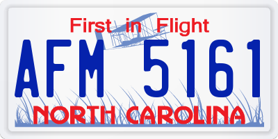 NC license plate AFM5161