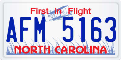 NC license plate AFM5163
