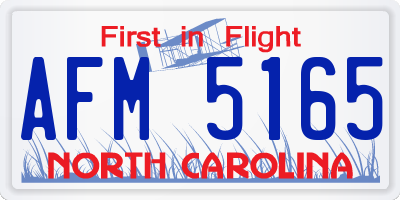 NC license plate AFM5165