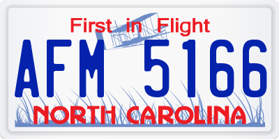 NC license plate AFM5166