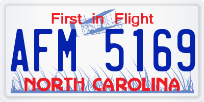 NC license plate AFM5169