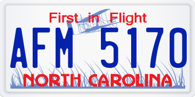 NC license plate AFM5170