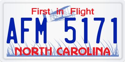 NC license plate AFM5171
