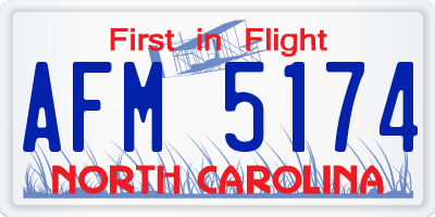 NC license plate AFM5174