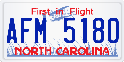 NC license plate AFM5180