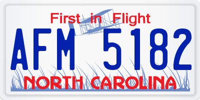 NC license plate AFM5182