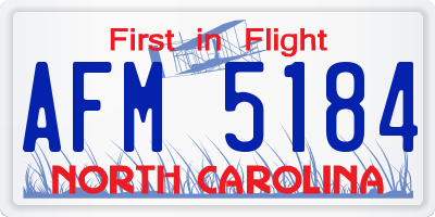 NC license plate AFM5184