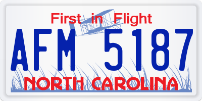 NC license plate AFM5187