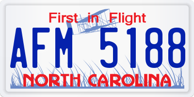 NC license plate AFM5188