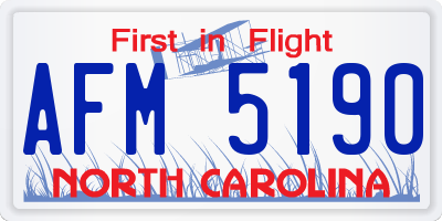 NC license plate AFM5190
