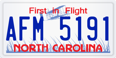 NC license plate AFM5191