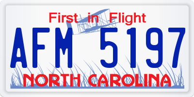 NC license plate AFM5197