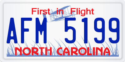 NC license plate AFM5199