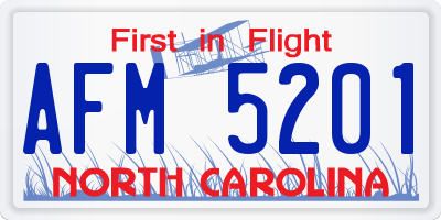 NC license plate AFM5201