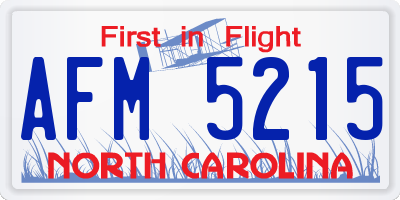 NC license plate AFM5215