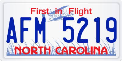 NC license plate AFM5219