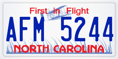 NC license plate AFM5244